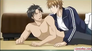 Hentai gay coupling having a tongue sex